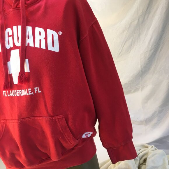 Lifeguard Hoodie Officially Licensed Popular Mens Med Red Fort Lauderdale - Picture 7 of 16
